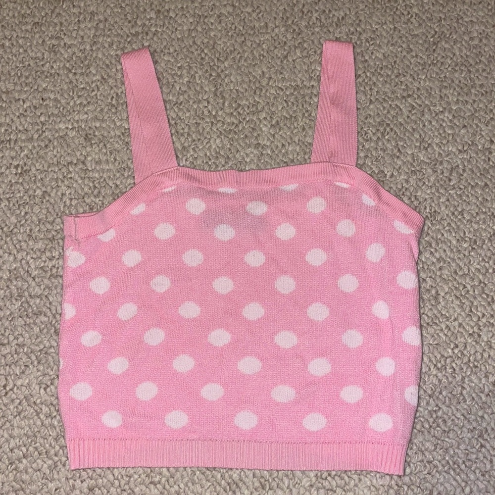 Light Pink Polka-Dot Tank/Crop Top